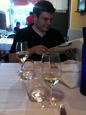 Intently reading