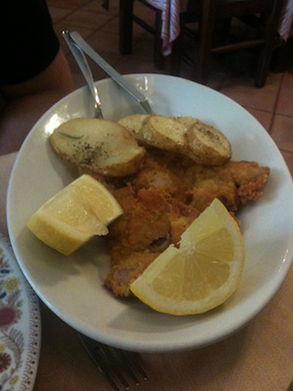 Fried lamb
